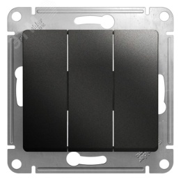 Выключатель GLOSSA GSL000731 3кл, механизм, антрацит