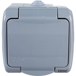 Розетка IEK Aquatic РСш12-2-А 16А IP54 с заземл. с крышкой