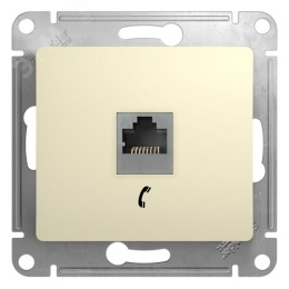 Розетка GLOSSA GSL000281 RJ11 бежевый