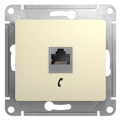 Розетка GLOSSA GSL000281 RJ11 бежевый