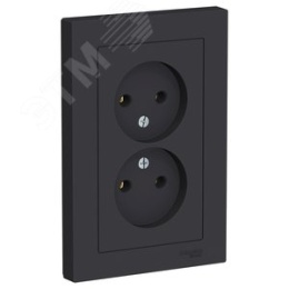 Розетка AtlasDesign ATN001020 2ая б/з карбон, механизм