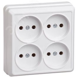 Розетка IEK ОКТАВА ERO40-K01-10-DC 4-м белая