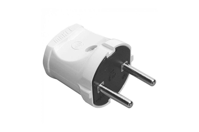 Вилка MAKEL 10001 16А б/з 250V белая прямая