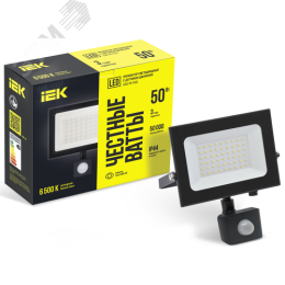 Прожектор IEK СДО-06 50Вт 220-240В 6500k 4000Лм IP54 c датчиком