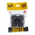 Розетка IEK BRITE 1-ная c/з сталь