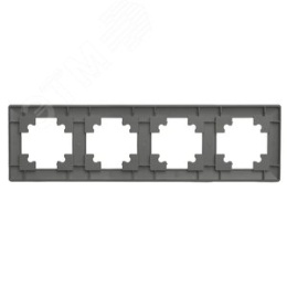 Рамка STEKKER PFR00-7004-06 4-я графит пластик, серия КАТРИН