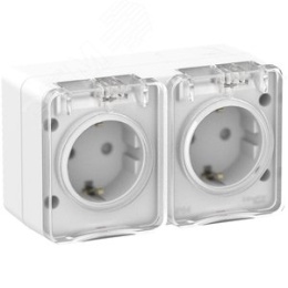 Розетка AtlasDesign PROFI54 ATN540126 2-ая с/з белый