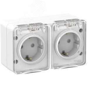 Розетка AtlasDesign PROFI54 ATN540126 2-ая с/з белый
