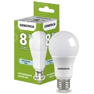 Лампа GENERICA LED8 8W E27 6500k