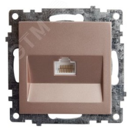 Розетка RJ-45 STEKKER GLS00-7107-02 шампань, (механизм) серия КАТРИН