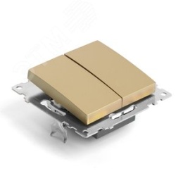 Переключатель STEKKER GLS10-7107-08, 2кл золото, (механизм) серия КАТРИН