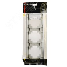 Рамка STEKKER PFR00-7003-03 3-я СЕРЕБРО пластик, серия КАТРИН