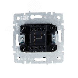 Переключатель IEK BRITE 1кл сталь