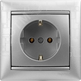 Legrand Valena 770120 Розетка 1ая с/з нем.стд. алюм.