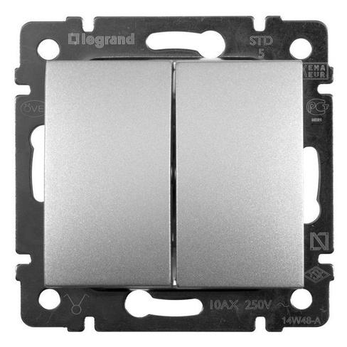 Legrand Valena 770105 Выключатель 2кл. алюм. 