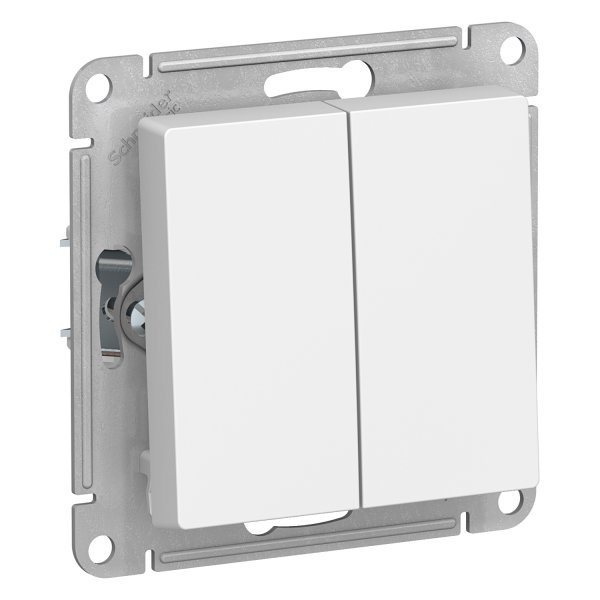 Выключатель AtlasDesign ATN000151 2кл, белый, механизм