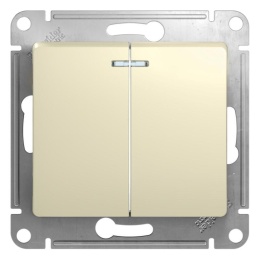Выключатель GLOSSA GSL000253 2кл c подсв., бежевый