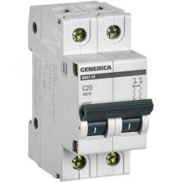 20А 2П C ВА47-29 GENERICA  4.5кА