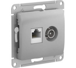 Розетка GLOSSA GSL000389 TV+RJ45 алюм.