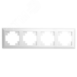 Рамка STEKKER PFR00-7004-01 4-я белая пластик, серия КАТРИН