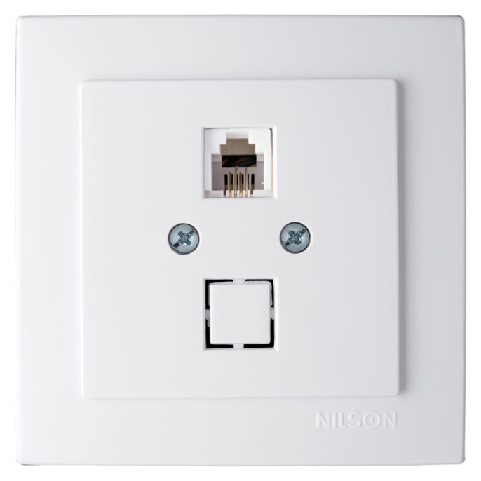 Розетка NILSON 24111040 СУ телефон 1мест. белая