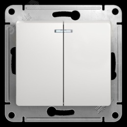 Выключатель GLOSSA GSL000153 2кл с подсв., белый