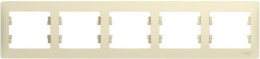 Рамка GLOSSA GSL000205 5поста бежевый