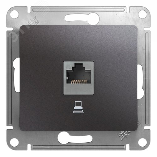Розетка GLOSSA GSL001381 RJ45 графит
