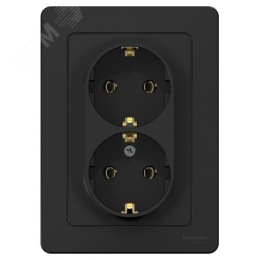 Розетка BLANCA BLNRS001026 2-я с/з, антрацит, встройка