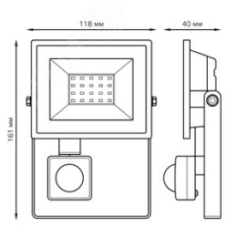 Прожектор GAUSS 628511320 20Вт 220-240В 6500k 1380Лм IP65 c датчиком