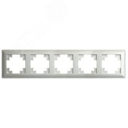 Рамка STEKKER PFR00-7005-03 5-я СЕРЕБРО пластик, серия КАТРИН