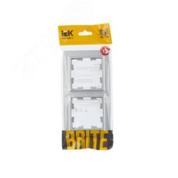 Рамка IEK BRITE 2 поста алюминий