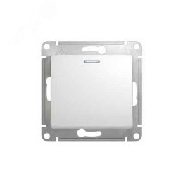 Выключатель GLOSSA GSL000113 1кл с подсв., белый