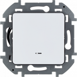 Выключатель INSPIRIA 673610 1кл с подсветкой 10АХ белый