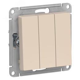 Выключатель AtlasDesign ATN000231 3кл, бежевый, механизм