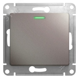 Выключатель GLOSSA GSL001213 1кл с подсв., механизм, платина