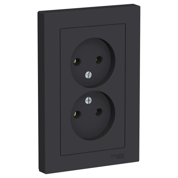 Розетка AtlasDesign ATN001020 2ая б/з карбон, механизм
