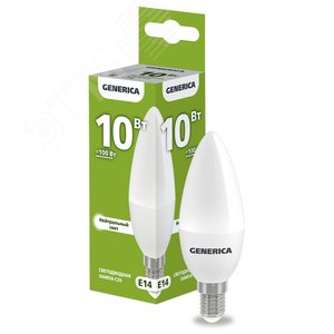Лампа GENERICA LED10 10W E14 4000K свеча матовая