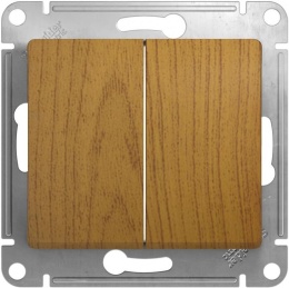 Выключатель GLOSSA GSL000551 2кл, механизм, дуб