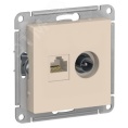 Розетка AtlasDesign ATN000289 TV+RG45, бежевый, механизм