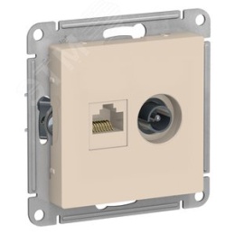 Розетка AtlasDesign ATN000289 TV+RG45, бежевый, механизм