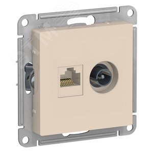 Розетка AtlasDesign ATN000289 TV+RG45, бежевый, механизм