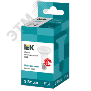 Лампа IEK LED3 R39 3W E14 4000K рефлектор