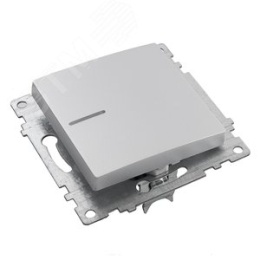 Выключатель STEKKER GLS10-7101-03 1кл с подс. серебро (механизм) серия КАТРИН