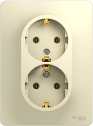 Розетка GLOSSA GSL000224 2-ая с/з бежевый