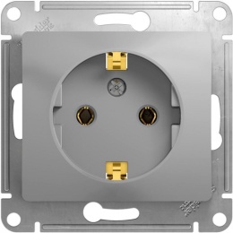 Розетка GLOSSA GSL000343 1ая c/з, механизм, алюминий