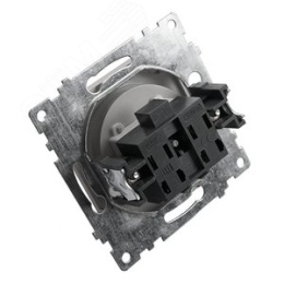 Выключатель STEKKER GLS10-7101-03 1кл с подс. серебро (механизм) серия КАТРИН