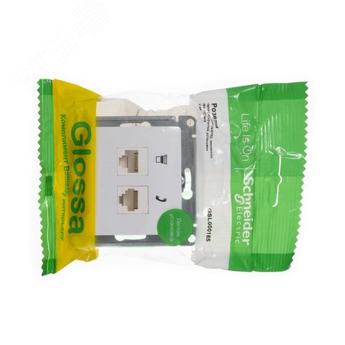Розетка GLOSSA GSL000185 RJ11*RJ45 в рамку белая