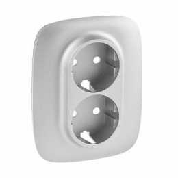 Legrand Valena-A 754957 2*2k+з 16А ЛП 250В накладка двойной розетки алюминий