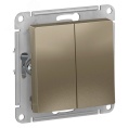 Выключатель AtlasDesign ATN000551 2кл шампань, механизм